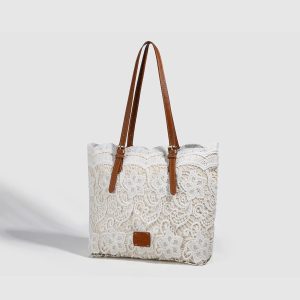White Summer Lace Tote Bag