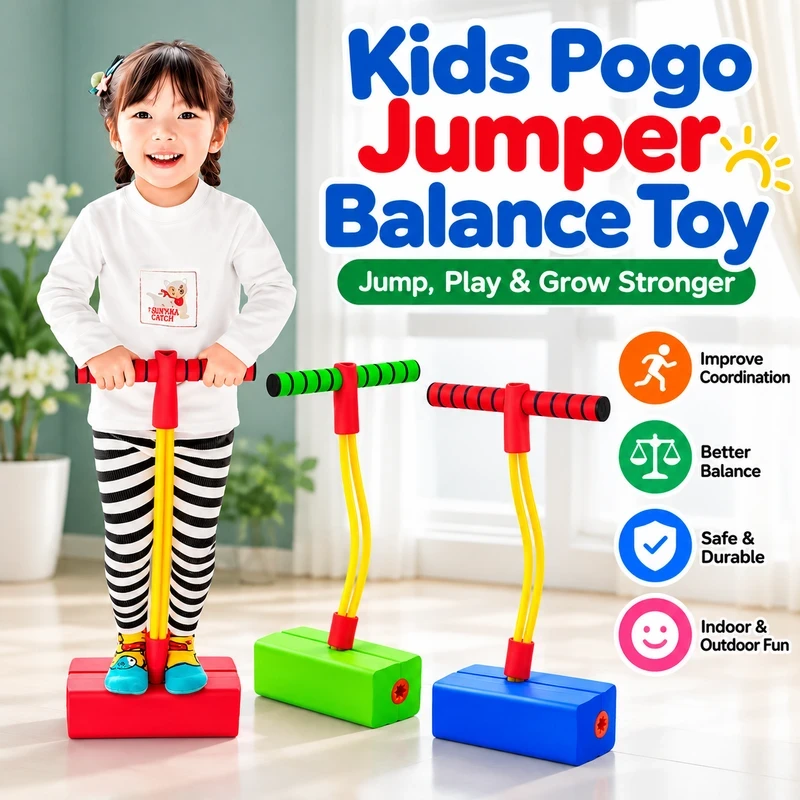 Kids Frog Jumper - Pogo Jump Toy for Balance & Height Training
